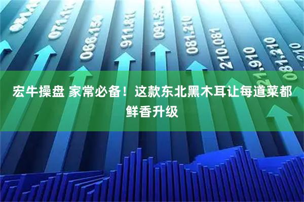 宏牛操盘 家常必备！这款东北黑木耳让每道菜都鲜香升级