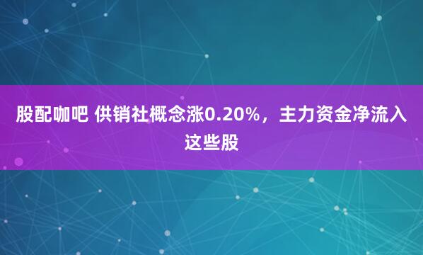 股配咖吧 供销社概念涨0.20%，主力资金净流入这些股