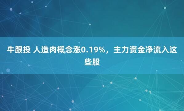 牛跟投 人造肉概念涨0.19%，主力资金净流入这些股