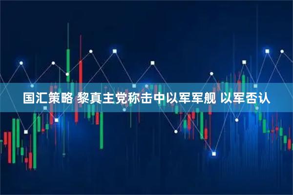 国汇策略 黎真主党称击中以军军舰 以军否认