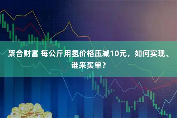 聚合财富 每公斤用氢价格压减10元,如何实现、谁来买单?